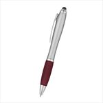 Silver Barrel with Burgundy Rubberized Grip
